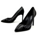 NEUF CHAUSSURES LOUIS VUITTON SPIKES ESCARPINS 38 EN DAIM NOIR BLACK SHOES 705€