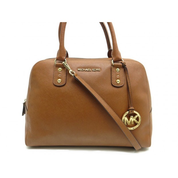 SAC A MAIN MICHAEL KORS EN CUIR MARRON BANDOULIERE LEATHER HAND BAG PURSE 375€