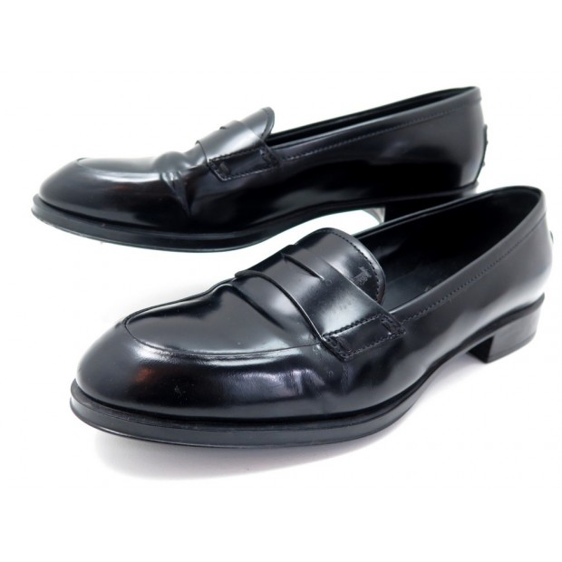 CHAUSSURES TOD'S MOCASSINS A TALONS 39.5 IT 40.5 FR EN CUIR NOIR SHOES 395€