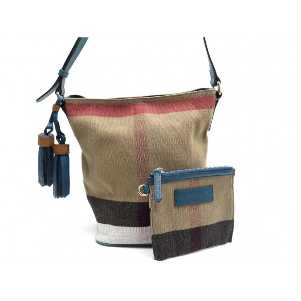 SAC BURBERRY BUCKET TOILE TARTAN 