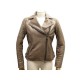 BLOUSON VESTE GERARD DAREL FEMME 36 S PERFECTO EN CUIR TAUPE LEATHER JACKET 495