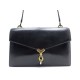 VINTAGE SAC A MAIN HERMES CORDELIERE NOEUD MARIN EN CUIR BOX NOIR HAND BAG PURSE