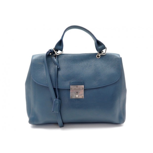 SAC A MAIN MARC JACOBS BANDOULIERE CUIR BLEU BLUE LEATHER SHOULDER HAND BAG 540€