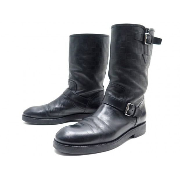 CHAUSSURES LOUIS VUITTON BOTTES 8.5 CUIR NOIR 