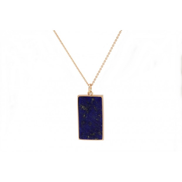 NEUF COLLIER GINETTE NY EVER LAPIS LAZULI BLEU OR JAUNE 18K GOLD NECKLACE 440€