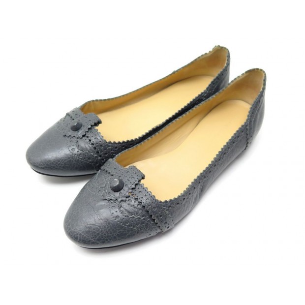 CHAUSSURES BALENCIAGA 312005 BALLERINES 39 EN CUIR GRIS GREY LEATHER SHOES 385€