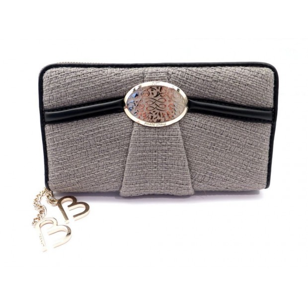 NEUF PORTEFEUILLE LANCEL BRIGITTE BARDOT BB TWEED GRIS GREY BILLFOLD WALLET 295