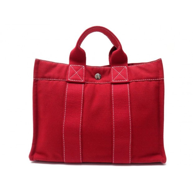 SAC A MAIN HERMES TOTO PM TOILE ROUGE 