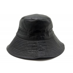 CHAPEAU MOTSCH POUR HERMES TAILLE 55 EN CUIR NOIR MIXTE BOB BLACK LEATHER HAT