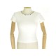 HAUT CHANEL TSHIRT P08954 M 38 LOGO CC EN NYLON CREME CREAM SPORT TOP