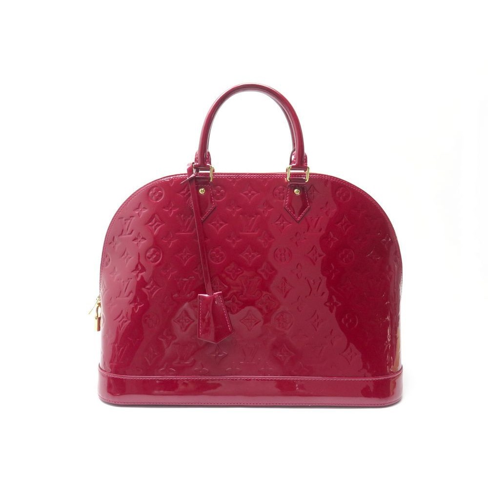 Sac à main alma bb en cuir verni Louis Vuitton Rouge en Cuir verni