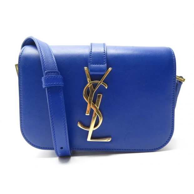  : SAC A MAIN SAINT LAURENT MINI CUIR BLEU 