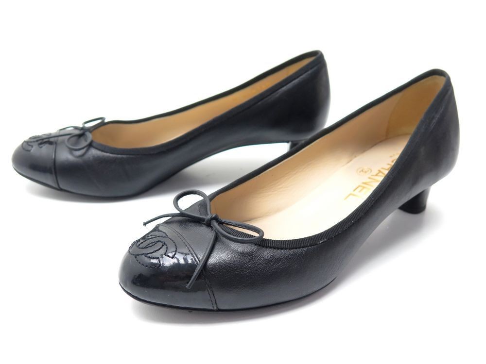 CHANEレザーエナメルベージュ パンプスココマーク37 CHANEレザーエナメルベージュ パンプスココマーク37