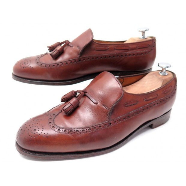 CHAUSSURES JOHN LOBB MOCASSINS A PAMPILLES 7E 41 CUIR MARRON 