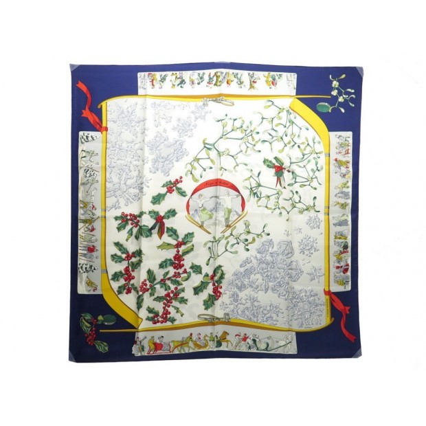 NEUF FOULARD HERMES NEIGE D'ANTAN PREMIERE EDITION 1989 100% SOIE 