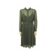 NEUF ROBE PRADA AVEC CAMISOLE T 44 IT 42 FR L EN SOIE KAKI NEW SILK DRESS 1990€