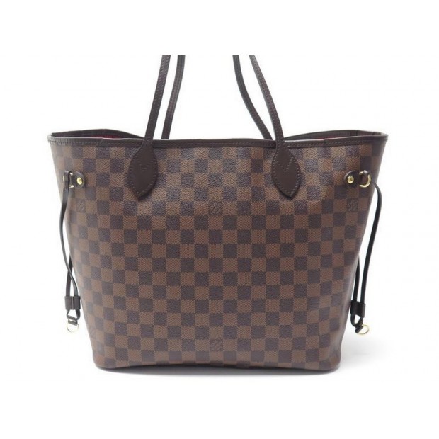 SAC A MAIN LOUIS VUITTON NEVERFULL MM EN TOILE DAMIER EBENE CANVAS HANDBAG 990€