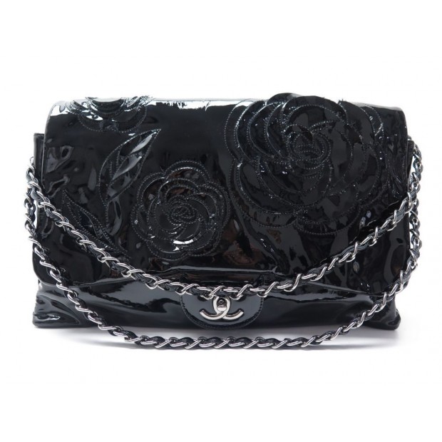 NEUF SAC A MAIN CHANEL TIMELESS JUMBO CUIR VERNI CAMELIA 