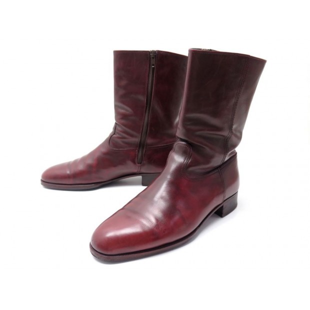 CHAUSSURES JOHN LOBB BOTTINES 6.5 41 EN CUIR BORDEAUX LEATHER BOOTS SHOES 1665€