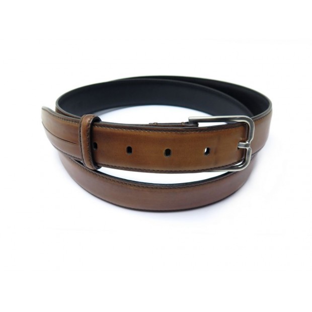 CEINTURE BERLUTI MOGANO BOUCLE B 152593 TAILLE 115 CUIR MARRON LEATHER BELT 500€