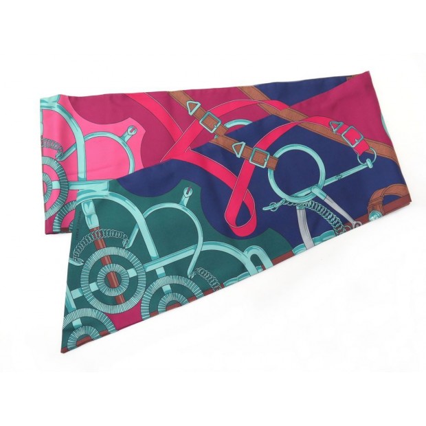 NEUF FOULARD HERMES EPERON D OR H. D ORIGNY MAXI TWILLY EN SOIE MULTICOLORE 295€