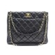 SAC CHANEL CABAS FERMOIR CC CUIR NOIR 