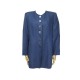 VESTE LONGUE HERMES BOUTONNEE T 40 M EN LIN BLEU BLUE LINEN JACKET 2000€