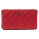 NEUF PORTEFEUILLE CHANEL LOGO CC PORTE MONNAIE EN CUIR ROUGE LEATHER WALLET 825€