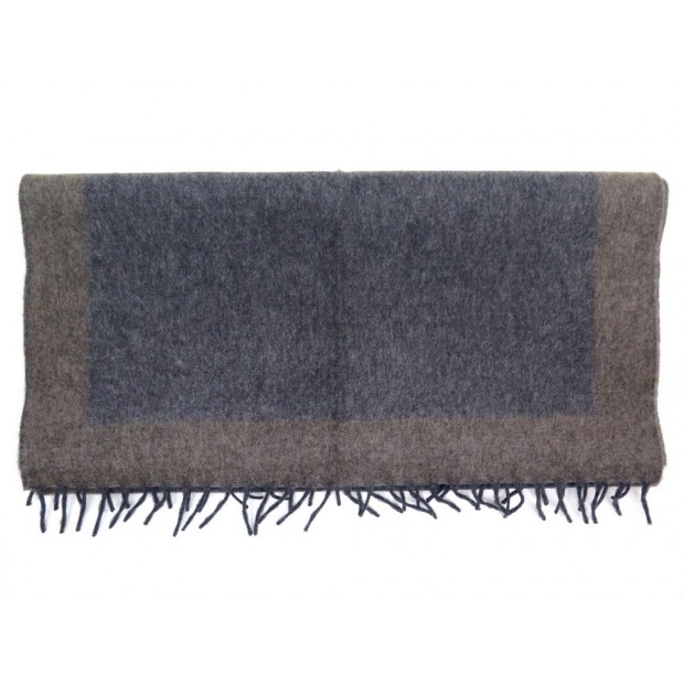 NEUF ECHARPE HERMES CACHEMIRE ET LAINE ANTHRACITE ET MARRON CASHMERE SCARF 405€