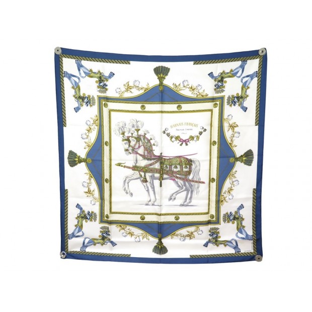 FOULARD HERMES HARNAIS FRANCAIS PREMIER EMPIRE CARRE 90 EN SOIE SILK SCARF 370€