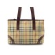 SAC A MAIN BURBERRY CABAS EN TOILE TARTAN & CUIR MARRON CANVAS HAND BAG 710€