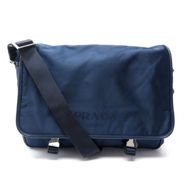 SAC SACOCHE PRADA BANDOULIERE EN TOILE BLEU MARINE CANVAS MESSENGER BAG 850€