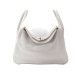 SAC A MAIN HERMES LINDY 30 CUIR SWIFT BLANC & ACIER PALLADIE HAND BAG 6350€