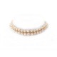 COLLIER DE PERLES RAS DU COU DOUBLE RANG OR 18K & DIAMANTS 39CM PEARLS NECKLACE