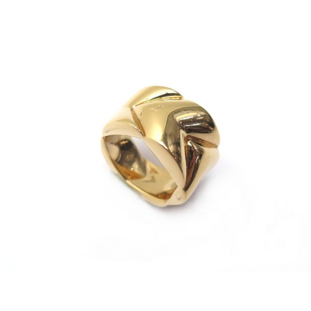 BAGUE LOUIS VUITTON M61050 SIGLE LV T 53 EN METAL PLAQUE OR GOLD PLATED RING