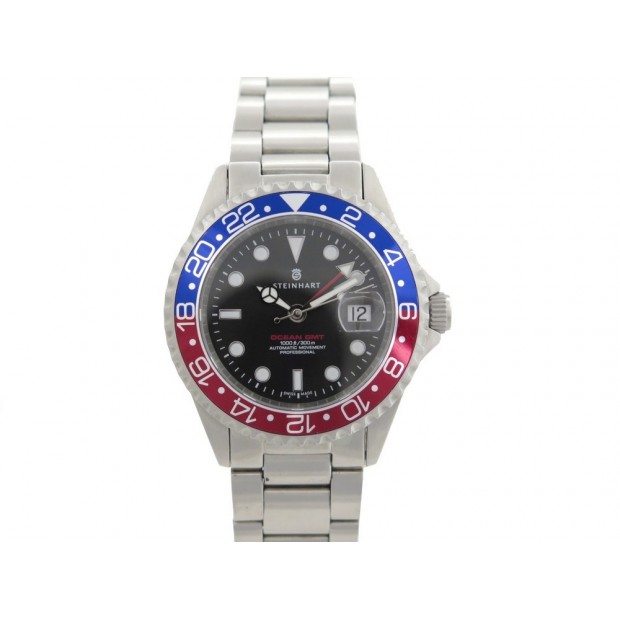 NEUF MONTRE STEINHART OCEAN 44 GMT PEPSI AUTOMATIQUE ACIER PALLADIE WATCH 530€