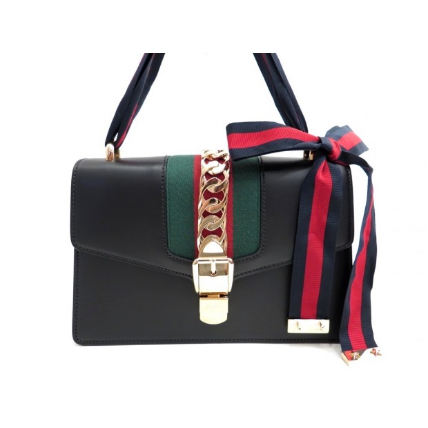 NEUF SAC A MAIN GUCCI SYLVIE 421882 CABAS EN CUIR TOILE WEB HAND BAG PURSE 1980€