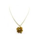 COLLIER CHAINE FORCAT EN OR JAUNE 18K 52GR PENDENTIF TREFLE PIERRE OEIL DE TIGRE