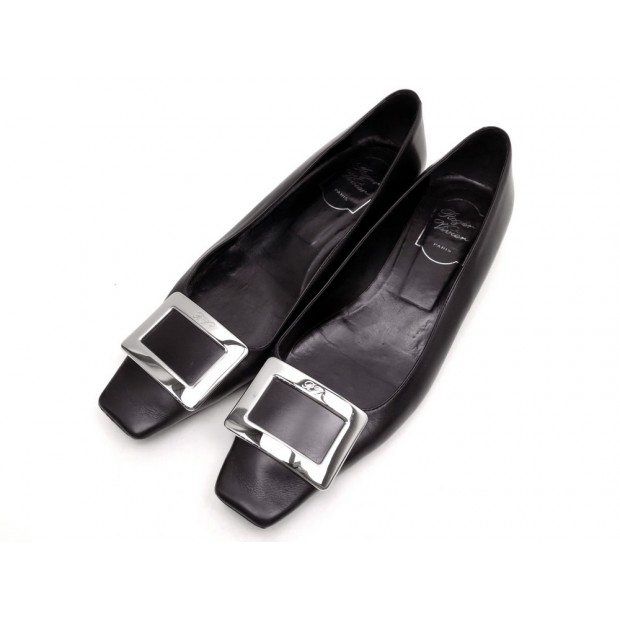 CHAUSSURES ROGER VIVIER BALLERINES BELLE 39 EN CUIR NOIR LEATHER SHOES 550€