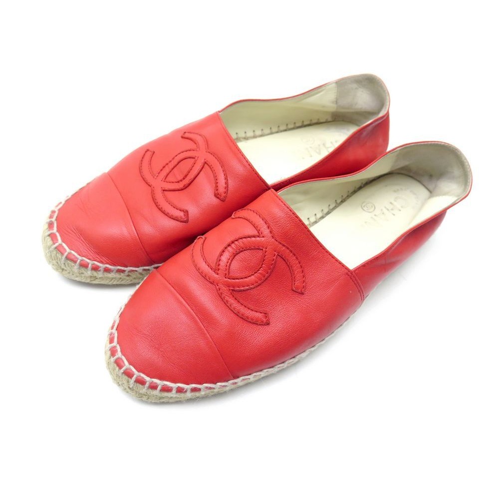 chaussures chanel g29762 espadrilles 37 en cuir