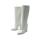 CHAUSSURES GIANVITO ROSSI 81726 BOTTES A TALONS 37 CUIR BLANC WHITE BOOTS 1265€