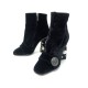 CHAUSSURES DOLCE & GABBANA JACKIE CT0322 BOTTINES A TALONS 37 VELOURS NOIR 995€