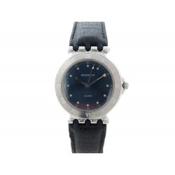 VINTAGE MONTRE PEQUIGNET MOOREA 37 MM QUARTZ ACIER ET CUIR + ECRIN WATCH 1900€