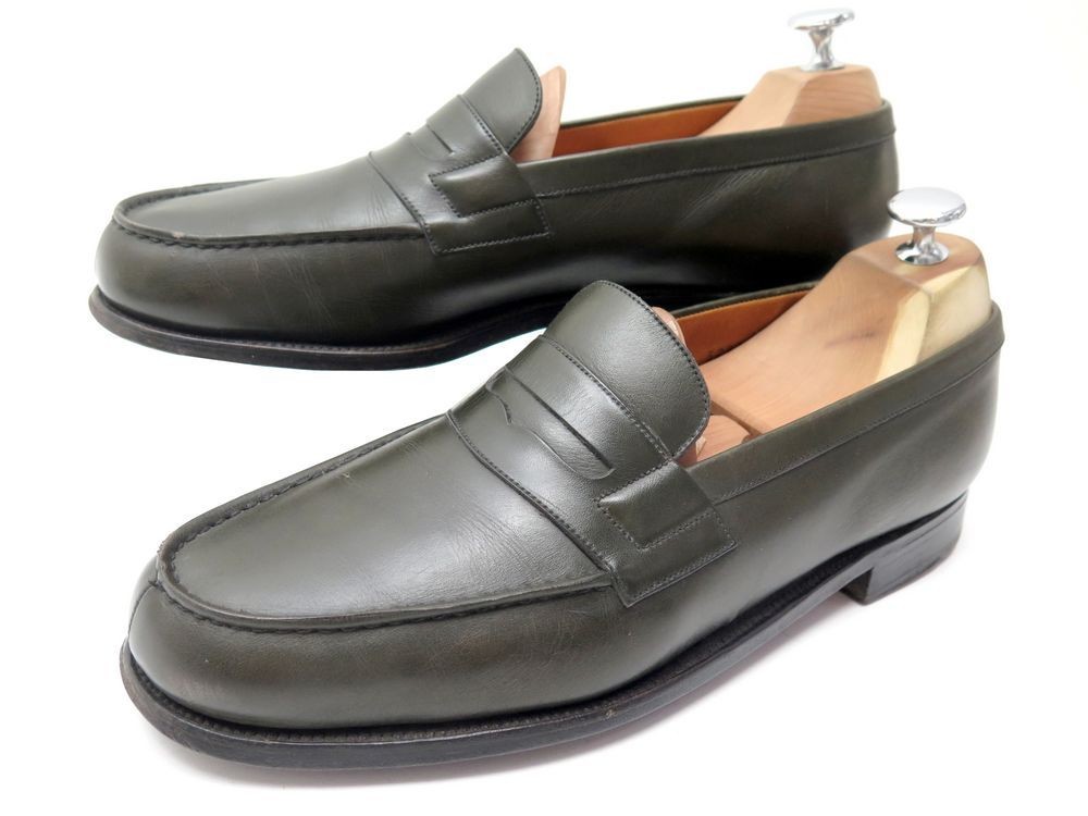 chaussures jm weston 180 mocassins 7d 41 en cuir kaki