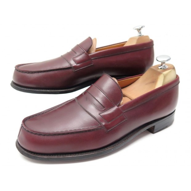 CHAUSSURES JM WESTON 180 MOCASSINS 7D 41 EN CUIR BORDEAUX LOAFERS SHOES 610€