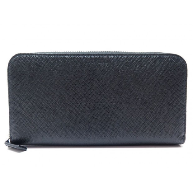 NEUF PORTEFEUILLE PRADA PORTE MONNAIE EN CUIR NOIR NEW BLACK LEATHER WALLET 570€