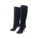 CHAUSSURES CHRISTIAN LOUBOUTIN VITISH 100 BOTTES 39 DAIM NOIR +BOITE BOOTS 1440€