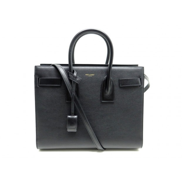 NEUF SAC A MAIN SAINT LAURENT CUIR NOIR SAC DE JOUR 