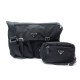 NEUF SAC A MAIN PRADA 1BD738 BESACE BANDOULIERE NYLON NOIR + POCHETTE BAG 990€