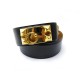 CEINTURE HERMES COLLIER DE CHIEN T 80 CUIR NOIR ET METAL DORE LEATHER BELT 1780€